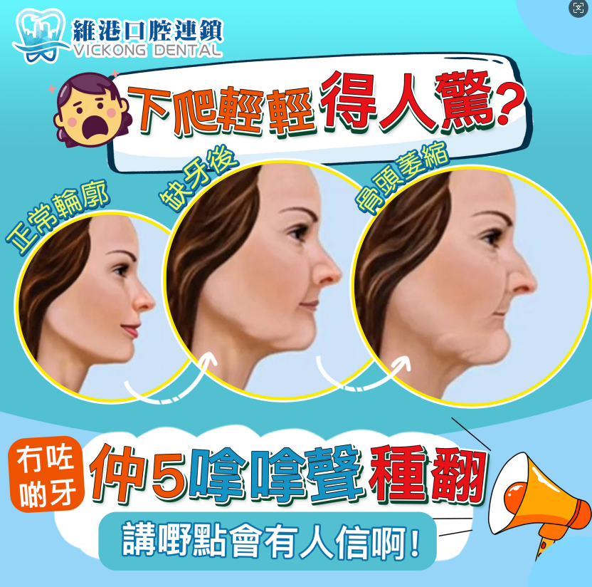 冬季植牙推薦牙科，缺牙唔種容易導致面容衰老？